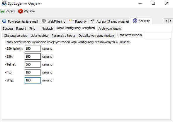uzależnione jest czasów opóźnień sieci oraz wielkości pliku konfiguracyjnego.
