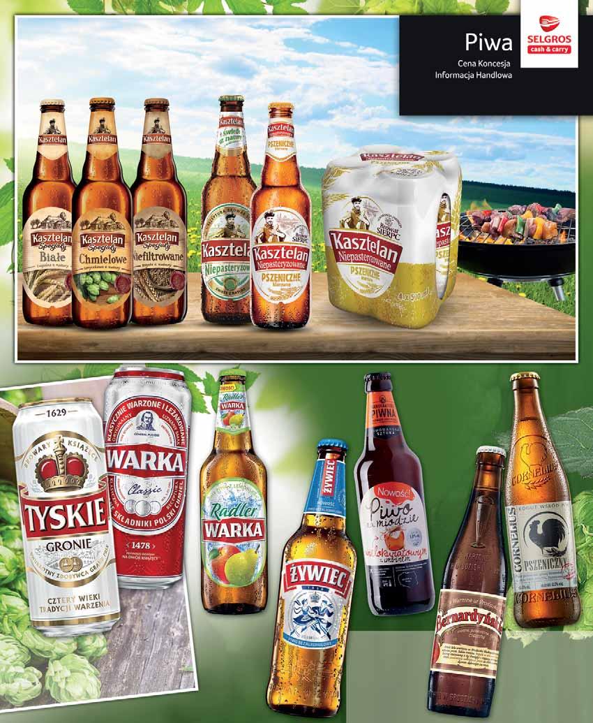 PIWO KASZTELAN SPECJAŁY 500 ML chmielowe, niefiltrowane, białe butelka zwrotna pakowane po 20 szt. 17741679 1 79 1 z VAT 2.20 PIWO KASZTELAN NIEPASTERYZOWANE 500 ML butelka zwrotna pakowane po 20 szt.