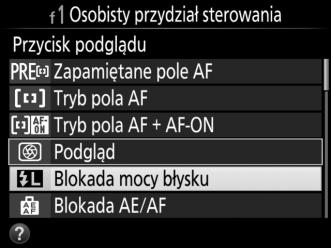 Blokada mocy błysku Ta funkcja służy do blokowania mocy błysku, pozwalając na ponowne komponowanie zdjęć bez zmiany mocy błysku i zapewniając, że moc błysku jest odpowiednia dla fotografowanego