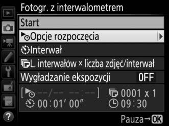 2 Dostosuj ustawienia interwalometru.