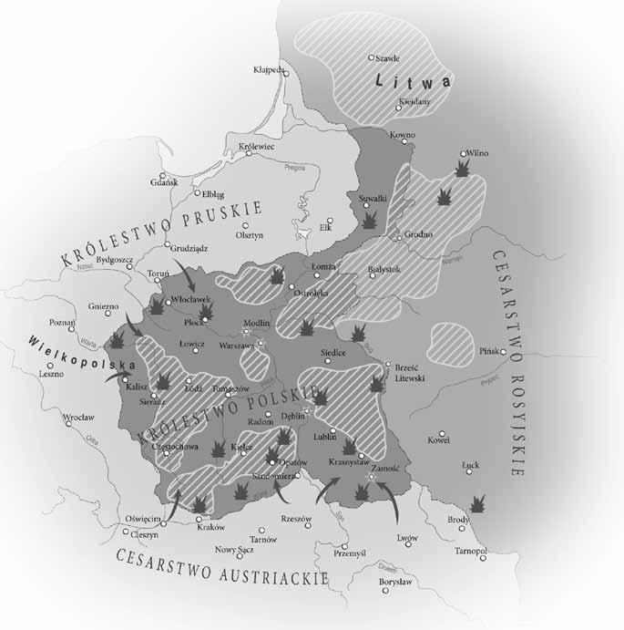 Mapa do zadania 17. Źródło: Michał Błaut, Ilustrowany atlas historyczny do gimnazjum dla klas I III, Straszyn 2006. Zadanie 17.