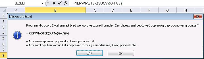 Błędy funkcji Podczas wprowadzania formuł oraz korzystania z funkcji może się zdarzyd, że popełnisz różnego rodzaju błędy.