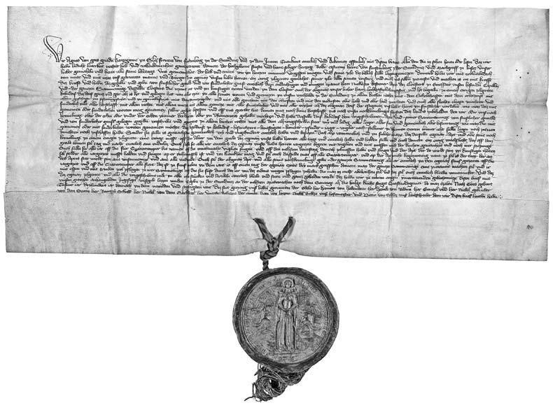 Dokumenty klasztoru cystersów w Krzeszowie problematyka i stan zachowania Treść: 1369, 11 IV, Świdnica Agnieszka, ks. Śląska, Pani Książa, Świdnicy i Jawora, stwierdza, że jej zmarły mąż ks.