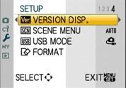 Przejdź do menu SETUP i wybierz "VERSION DISP" (Rys. 1.), następnie wciśnij przycisk >. Rys. 1. DMC-L1/L10 Rys. 1. DMC-GH1 G1 Widok ekranu z wyświetloną wersją firmwar u przedstawiono na rysunku nr 2.