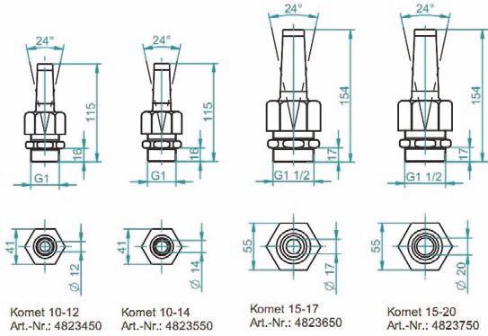18.4. MODEL KOMETA Model Koeta 10-12 4823450E Model Koeta 10-14 4823550E Model Koeta 15-17 4823650E Model Koeta 15-20 4823750E wody, Koeta 10-12 Koeta 10-14 Koeta 15-17 Koeta 15-20 0,50 1,29 0,06