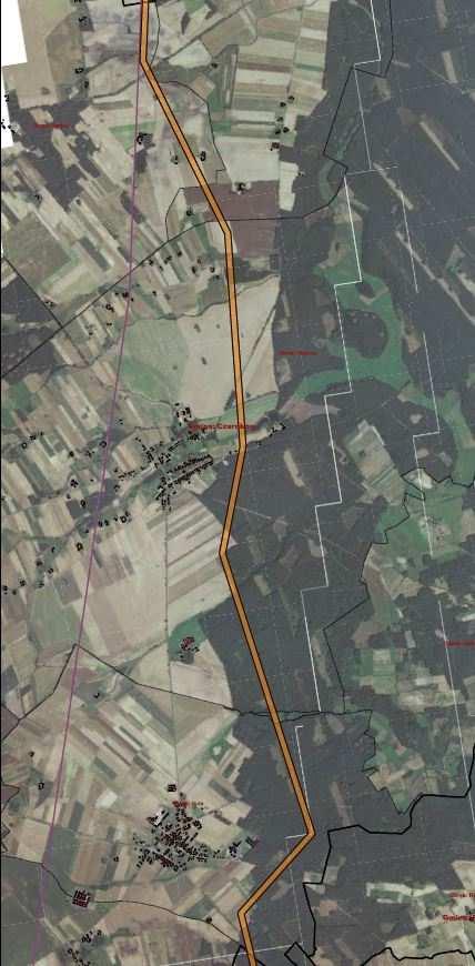 Gmina Czarnków Długość Linii ok. 12,5 km. (Istniejąca ok. 14,0 km) Przejście przez 3 obręby: Huta, Gębice, Marunowo.