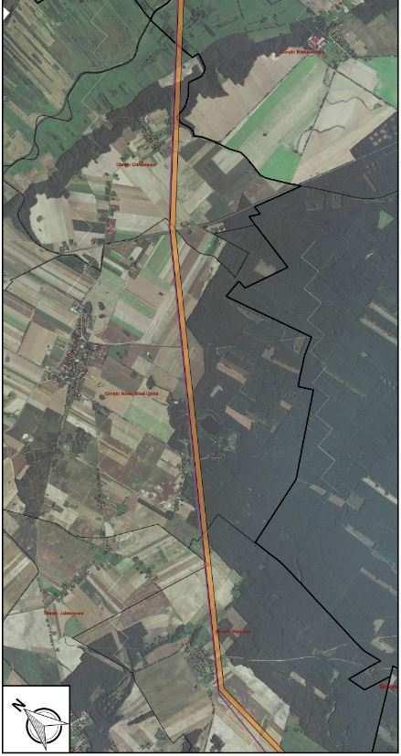 Gmina Ujście Długość Linii ok. 12,5 km (istniejąca ok. 12,4 km). Przejście przez 4 obręby: Kruszewo, Węglewo, Nowa Wieś Ujska, Chrustowo.