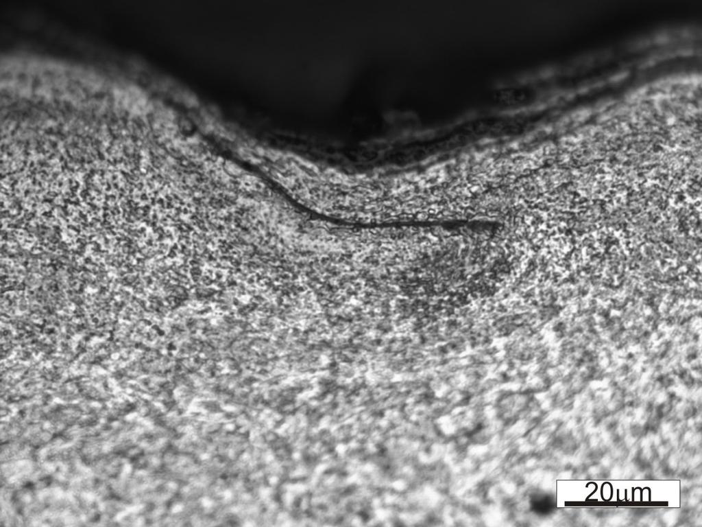 ok. 63 µm, a średnia głębokość 22 µm.
