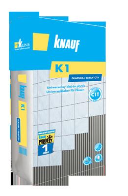 SYSTEMY GLAZURNICZE /KLEJE KNAUF K1 GLAZURA/TERAKOTA Uniwersalny klej do płytek C1T Cienkowarstwowy cementowy klej do mocowania ściennych oraz podłogowych płytek ceramicznych małego i średniego