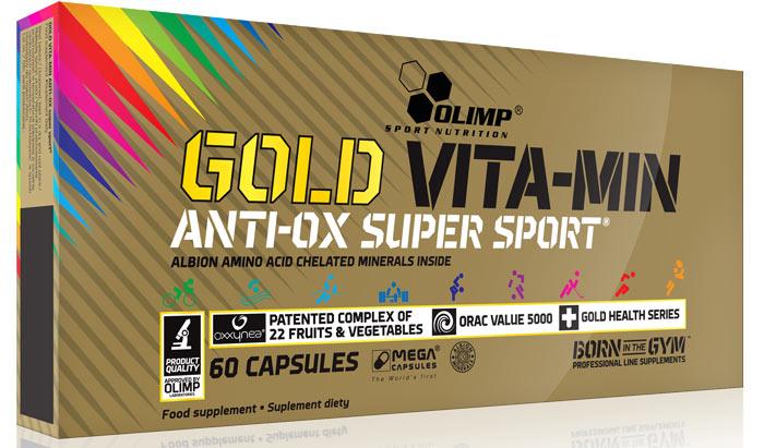 Informacje o produkcie Gold Vita-Min Anti-OX Super Sport - 60 kaps Cena : 58,50 zł Producent : Olimp Dostępność : Dostępny Stan magazynowy : bardzo wysoki Średnia ocena : brak recenzji Utworzono