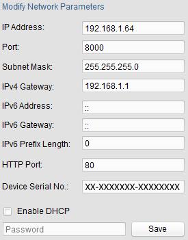 3. Zmień adres IP na adres tej samej podsieci, do której jest podłączony komputer. Adres IP można zmienić ręcznie lub zaznaczyć pole wyboru Włącz DHCP (Enable DHCP).