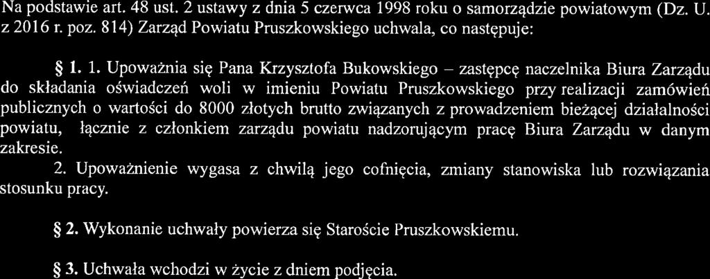Uchwała nr..llg.../..4.2j13../2016 Zarządu l?