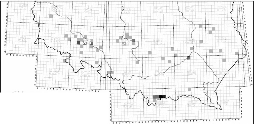 They have been mostly located in the southern parts of Poland (Table 2). The oldest site of this species in Poland is located on Wyżyna Małopolska.