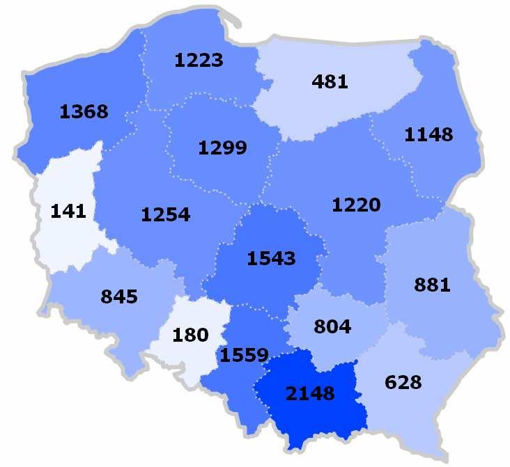 Medialność w regionach Wykres 3.