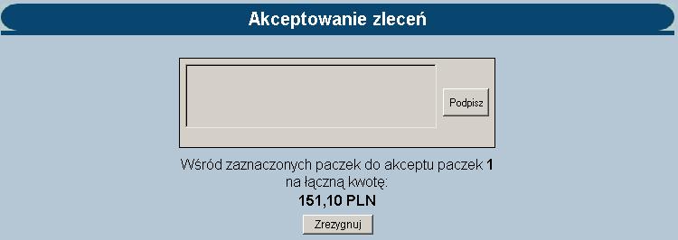 nazwa paczki będzie miała brzmienie Korekty faktur Paczka przelewów.