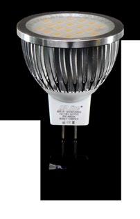 ALUMINIUM MR16 Lampa LED 5W 410lm biała ciepła 2700 K Strumień świetlny: 410 lm Pobór mocy: 5 W Napięcie zasilania: AC/DC Przetwornica CCD Obudowa - aluminium Klosz - szkło 59