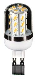 CORN G9 Lampa LED 5W 350lm 270 biała ciepła 2700-3000 K biała zimna 6000-7000 K Strumień świetlny: 350 lm Pobór mocy: 5 W Obudowa - tworzywo sztuczne 69 mm Ø 31 mm biała ciepła - 243806 biała zimna -