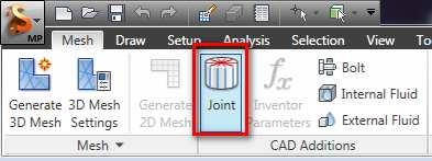 Kliknij przycisk Joint na wstążce CAD Additions (dodatki CAD). 3.4.