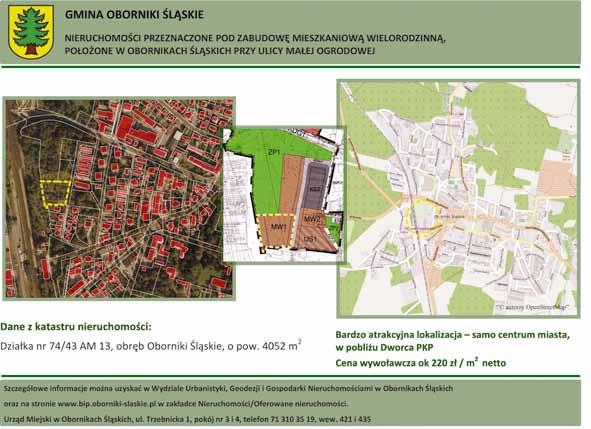 6 Urzędu Miejskiego Urzędu Miejskiego 7 Gminne nieruchomości na sprzedaż Oborniki Śl., ul.