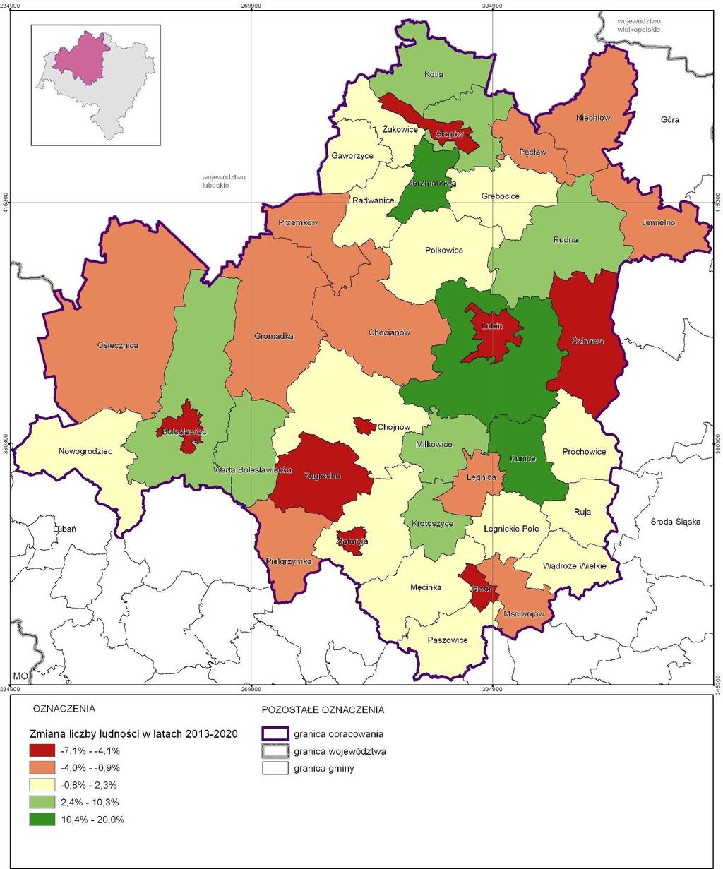 2030 liczba ludności LGOF będzie się nadal zmniejszać a spadek w tym okresie wyniesie -5,9%.