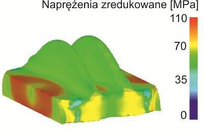 A. Dziubińska, A. Gontarz Kucie odkuwek użebrowanych odkuwki na bocznych powierzchniach oraz na górnych krawędziach, a także na czołowej powierzchni strefy międzyżebrowej.