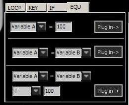 4. Equ: tworzenie różnych warunków i wstawienie ich do skryptu poprzez kliknięcie przycisku Plug in. 7.3.4.3 Ikony komend A B C D E F G H I A Save (Zapisz) B Back (Wstecz) C Next (Dalej) D Cut (Wytnij) E Copy (Kopiuj) 7.