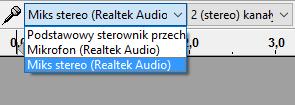 [23/24] Nagrywanie muzyki 6. Nagrywanie dźwięku z głośników W celu nagrania dźwięku z głośników należy ustawić urządzenie nagrywania dźwięku na Miks stereo : Rys.38.