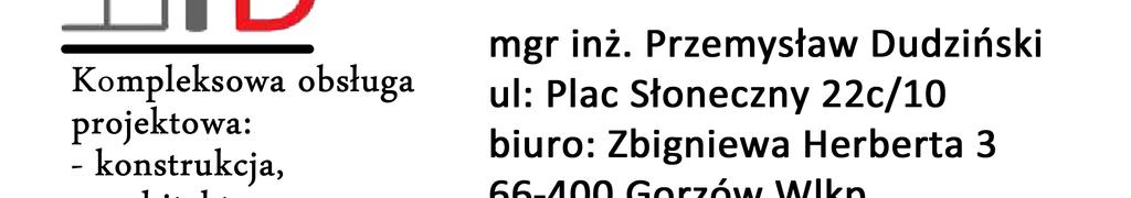 ul: Mickiewicza 17 INWESTOR: ZGM - ADM nr 1-66-400 Gorzów WLKP. ul: Mickiewicza 17 AUTORZY IMIĘ I NAZWISKO NR UPRAWNIEŃ DATA PODPIS Opracował : mgr inż. arch.