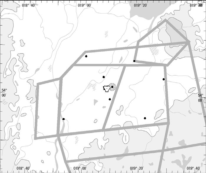 VISUAL OPERATION CHART FIS GDAŃSK 127.150 MALBORK APPROACH MATZ EPMB A: GND-1370 m AIRSPACE: MATZ EPMB B/F: GND -FL95 AD ELEV 6 MALBORK TOWER 119.925 240.550 123.000 234.