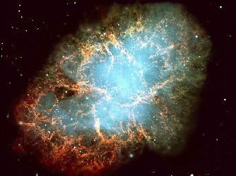 Reakcje termojądrowe B.Kamys: 2009/10 30 Rysunek 22: Mgławica Kraba podświetlana promieniowaniem pulsara znajdującego się w jej środku.