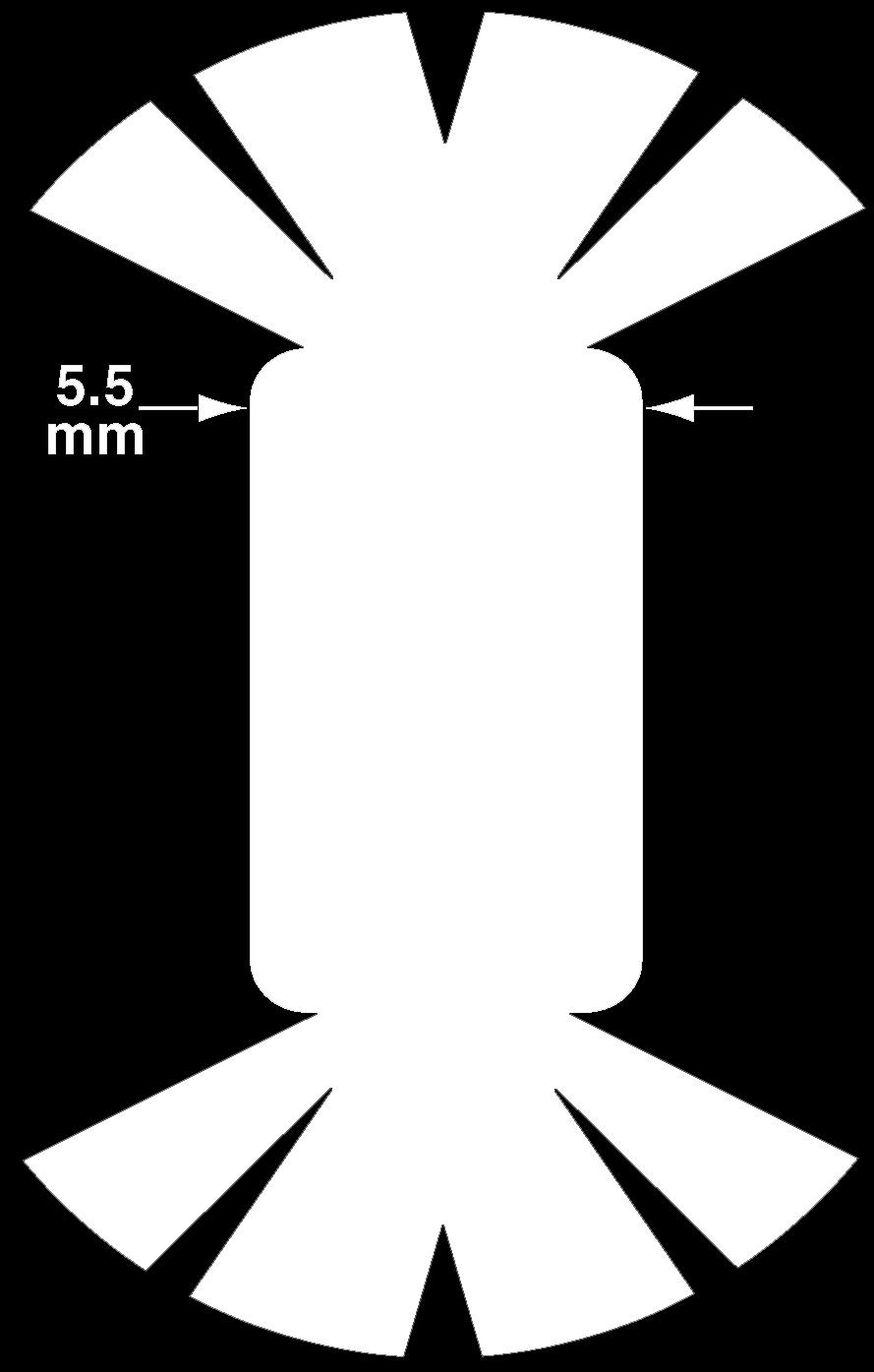 Po prawej stronie rysunku, na górze przedstawiony jest przekrój przez wycinek kapsuły: zewnętrzna warstwa zbudowana z