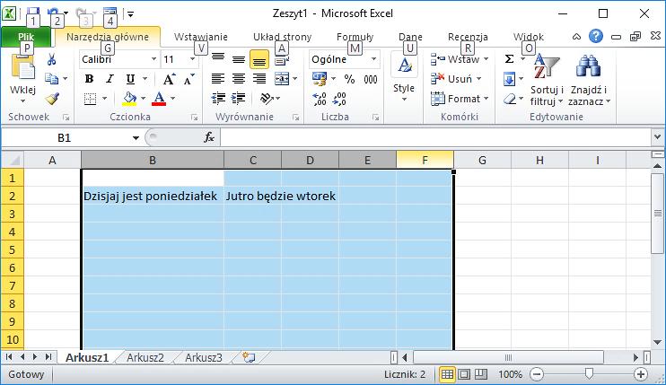 [7/7] EXCEL Rysunek 4. Zaznaczanie kilka kolumn 3. Aby zaznaczyć kilka kolumn nie stojących obok siebie, np.