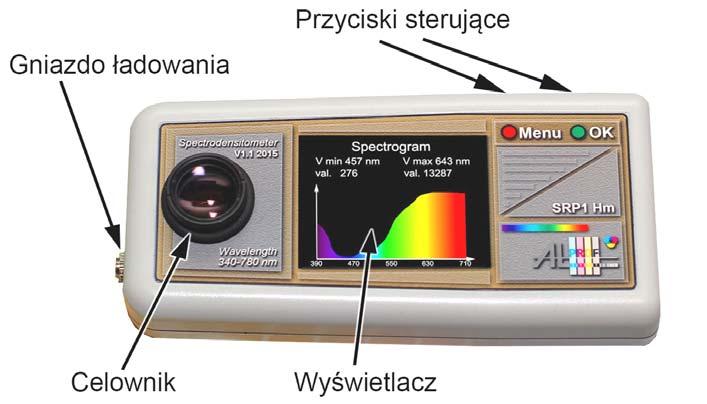 Instrukcja obsługi spektrodensytometru SRP1 Hm Gratulujemy Państwu wyboru naszego spektrodensytometru.
