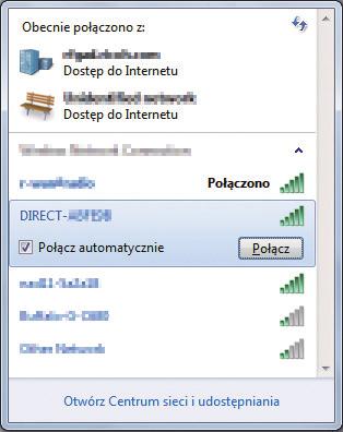 Drukarka jednofunkcyjna DSG358 Zacznie migać dioda LED przycisku [Wi-Fi Direct]. 2.