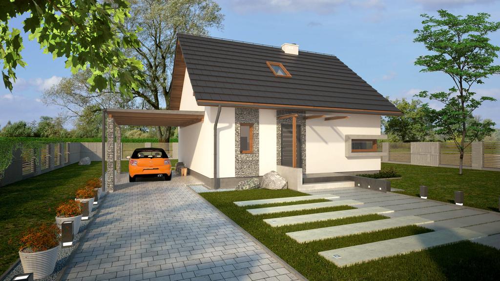 Bielsko-Biała, 26-04-2017 Oferta na budowę domu jednorodzinnego, wg projektu Abakon 2010 SE Powierzchnia netto budynku (powierzchnia podłóg): około 100 m 2 1.