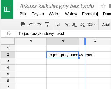 Aby dostosować szerokość kolumny do tekstu należy najechać kursorem na linię oddzielającą kolumny a następnie