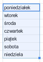 liczby. Następnie zaznaczamy komórki z wpisanymi liczbami.