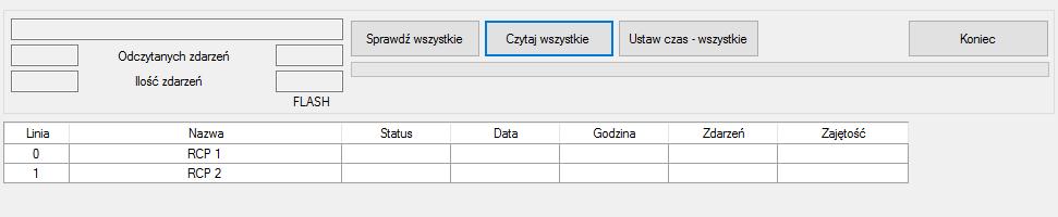 Zdarzenia Funkcja pozwala odczytać zdarzenia zapisane w pamięci urządzeń.