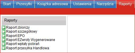 Narzędzia Raporty Dodatkowo,