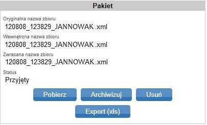 W pakiecie odebranego zbioru (Rys.