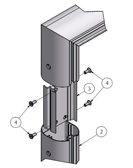 Górna krawędź tulei powinna licować się z poziomem zerowym boiska. Bramkę można osadzać w tulei dopiero po całkowitym zaschnięciu betonu (min. 5 dni). 2. Zmontować światło bramki (1,2).