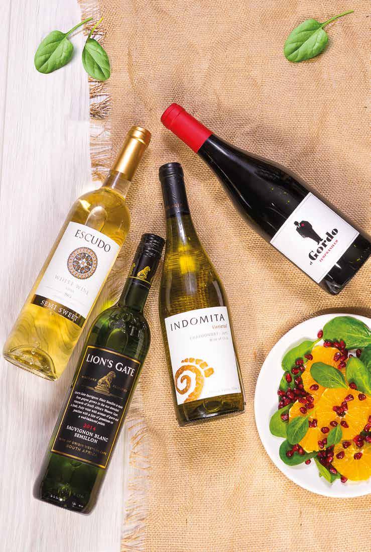 NIEDZIELNY brunch Wino Escudo rodzaj: białe, czerwone półsłodkie, czerwone półwytrawne kraj: Hiszpania cena jedn. 19,99 zł/l 17 99 14 99 15 99 Wino El Gordo białe wytrawne kraj: Hiszpania cena jedn.