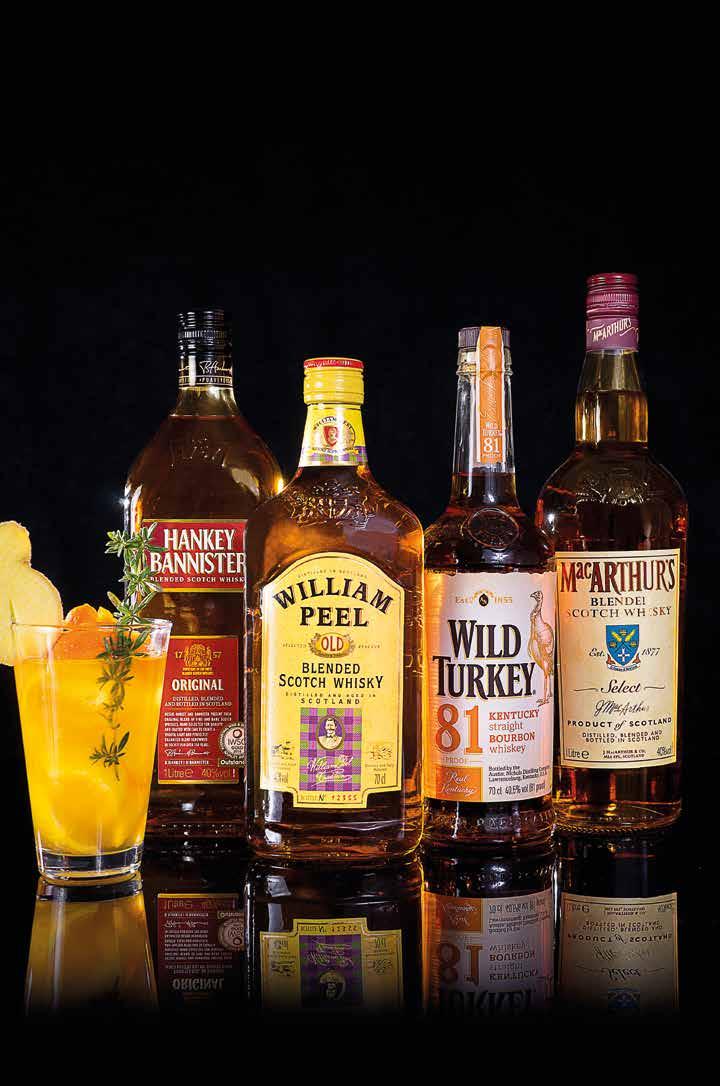 SPOTKANIE z imbirem MacArthur's 1 l 59 99 57 99 59 99 54 99 47 99 44 99 William Peel cena jedn. 64,27zł/l Hankey Bannister 1 l 66 99 64 99 Wild Turkey 81 cena jedn.