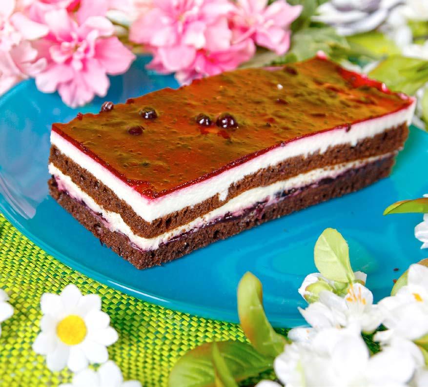 17 99 kg CIASTO JOGURTOWE Z PORZECZKĄ Delikatny deser z dodatkiem owoców czarnej porzeczki.