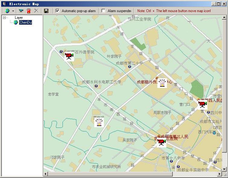 2.6 Mapa zdarzeń Kliknij na ikonę, aby wyświetlić listę menu. Z menu należy wybrać opcję Electronic Map.