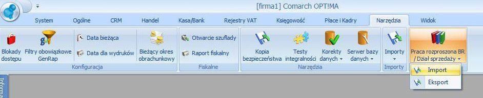 5. Jak importować dokumenty w programie Comarch Optima (xml) Aby je zaimportować należy