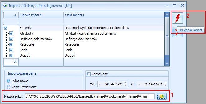 Lista dokumentów z pliku zostaje zaimportowana do rejestru VAT (sprzedaż lub zakup) oraz później do książki/ księgi. 6.1.