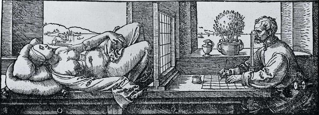 Perspektograf z rozprawy Albrechta Dürera