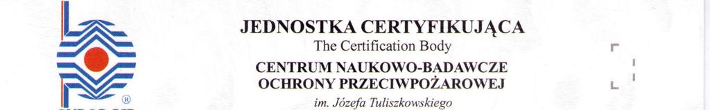 RODZAJE WYDAWANYCH DOKUMENTÓW: Krajowy Certyfikat Zgodności wyrobu budowlanego Wydawany na podstawie rozporządzenia Ministra Infrastruktury z dnia