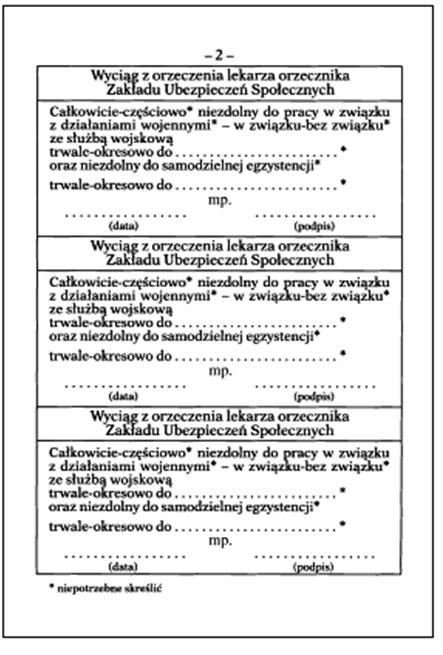 Wzór nr 34 do 36 WZÓR KSIĄŻKI INWALIDY WOJENNEGO-WOJSKOWEGO Książki inwalidy wojennego wojskowego wg